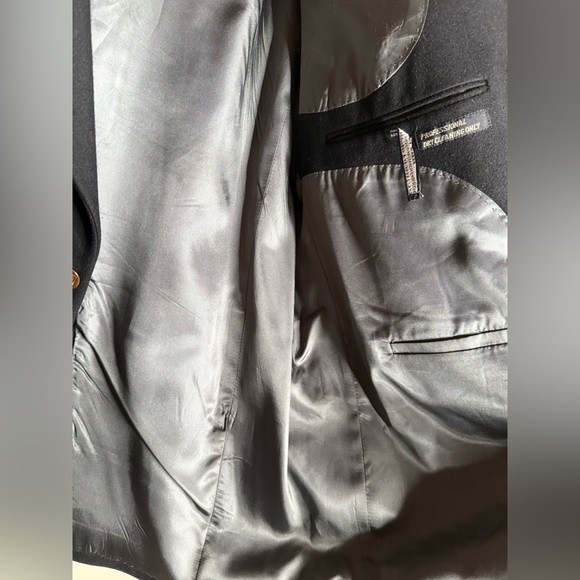 Vintage Thomas & Thomas Wool Cashmere Blazer | Gold Button Black Jacket L - Picture 5 of 7